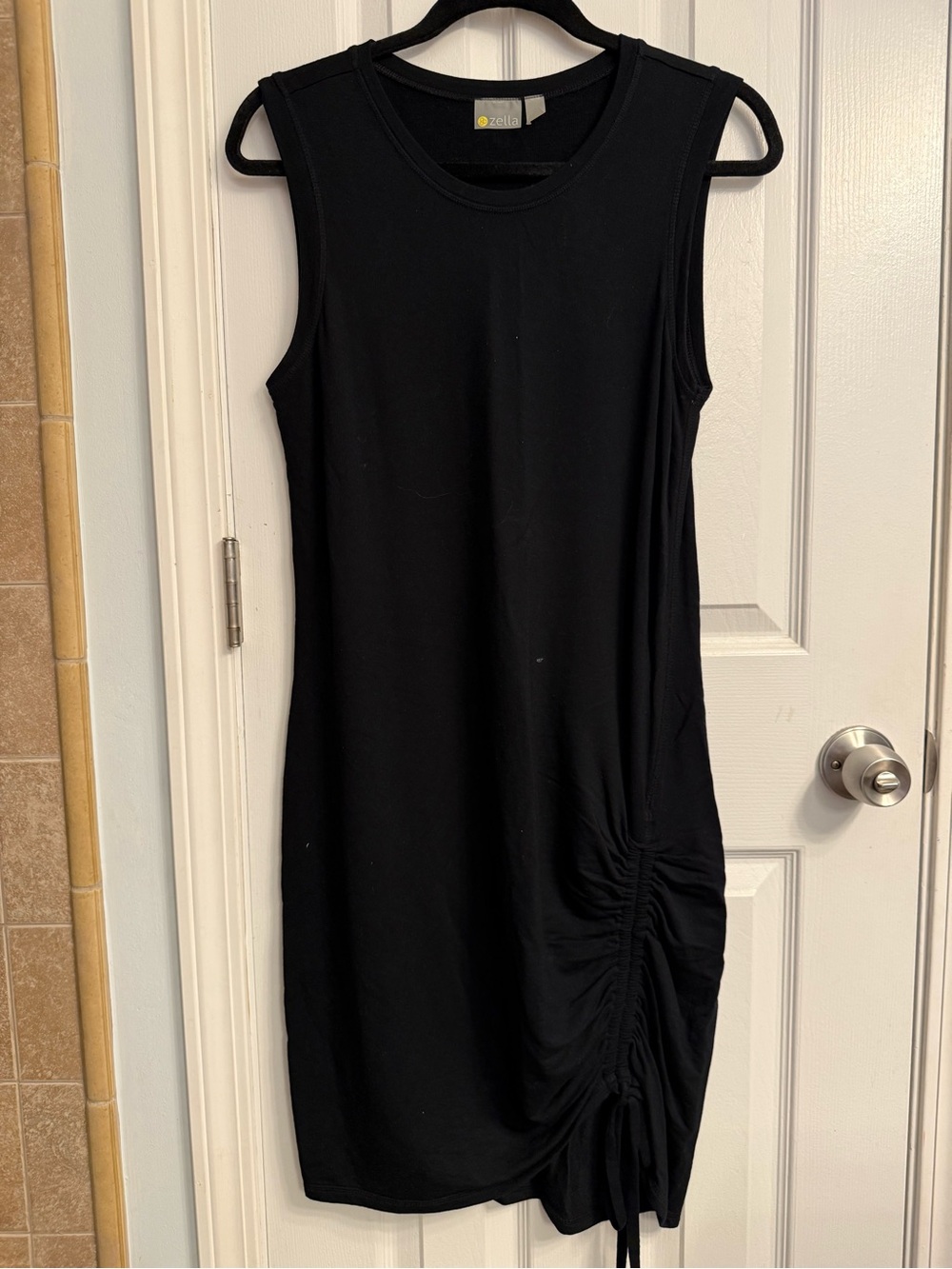 Zella Black Sleeveless Ruched Side Mini Dress